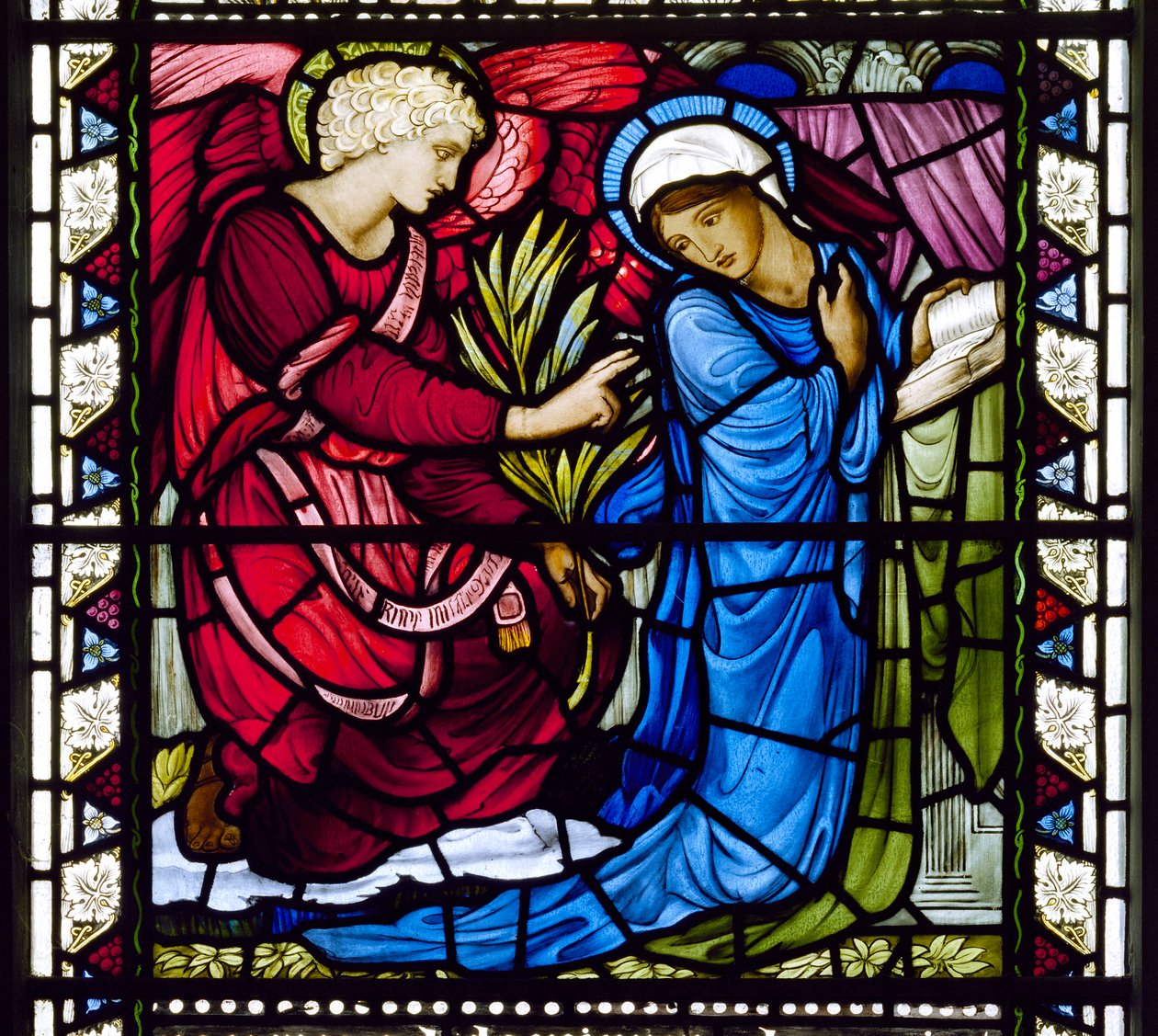 Kirkcaldy Old Kirk, Morris & Co., Edward Burne-Jones, Az Angyali üdvözlet, 1886 alkotó: Edward Burne Jones