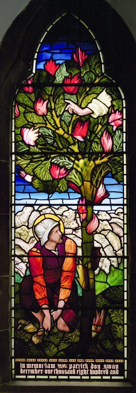 Kirkcaldy, St Brycedale, Morris & Co., Edward Burne-Jones, Moses & The Burning Bush, 1892 alkotó: Edward Burne Jones