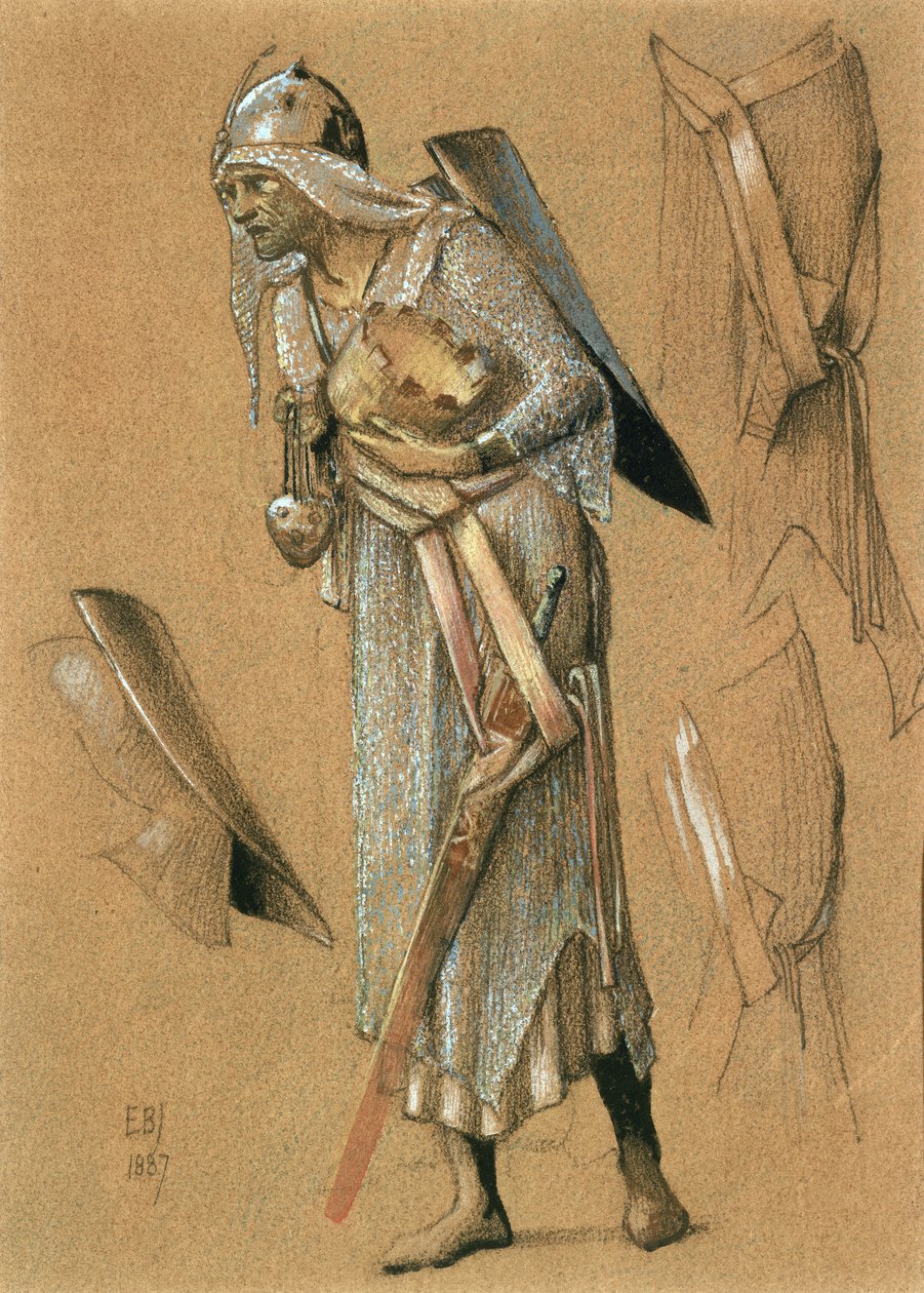 Melchior, 1887 (színes kréták és arany) alkotó: Edward Burne Jones