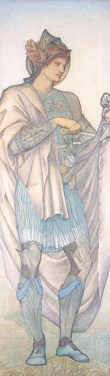 St. Martin Cutting his Cloak (coloured chalks on paper) alkotó: Edward Burne Jones