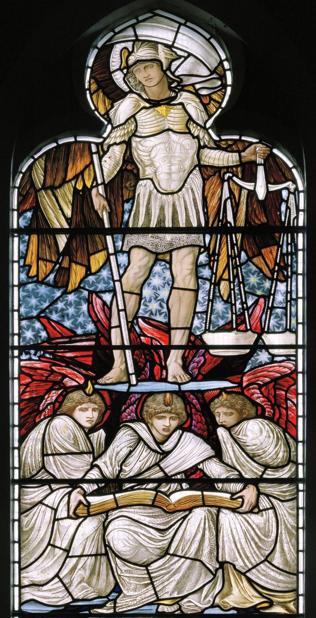 Szent Mihály súlyzó lelkek, Az utolsó ítélet részlete, 1876 alkotó: Edward Burne Jones
