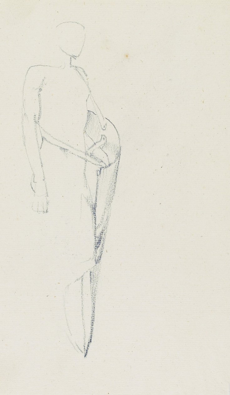 Pajzsos férfi (recto) és női felsőtest, hátul (verso), 81. és 82. oldal egy tanulmánykötetből, 1880-1890 körül. alkotó: Edward Burne Jones