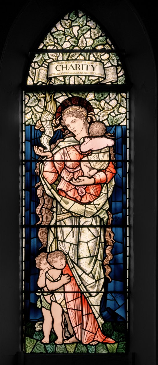Birmingham, Ward End, St Margaret, Morris & Co., Edward Burne-Jones, John Henry Dearle (1859-1932), Charity, 1902 alkotó: Edward Coley and Dearle Burne Jones