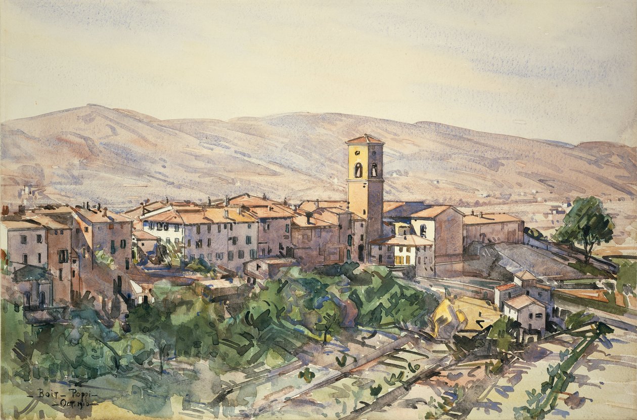 Poppi a Casentino -ban, Toszkánában alkotó: Edward Darley Boit