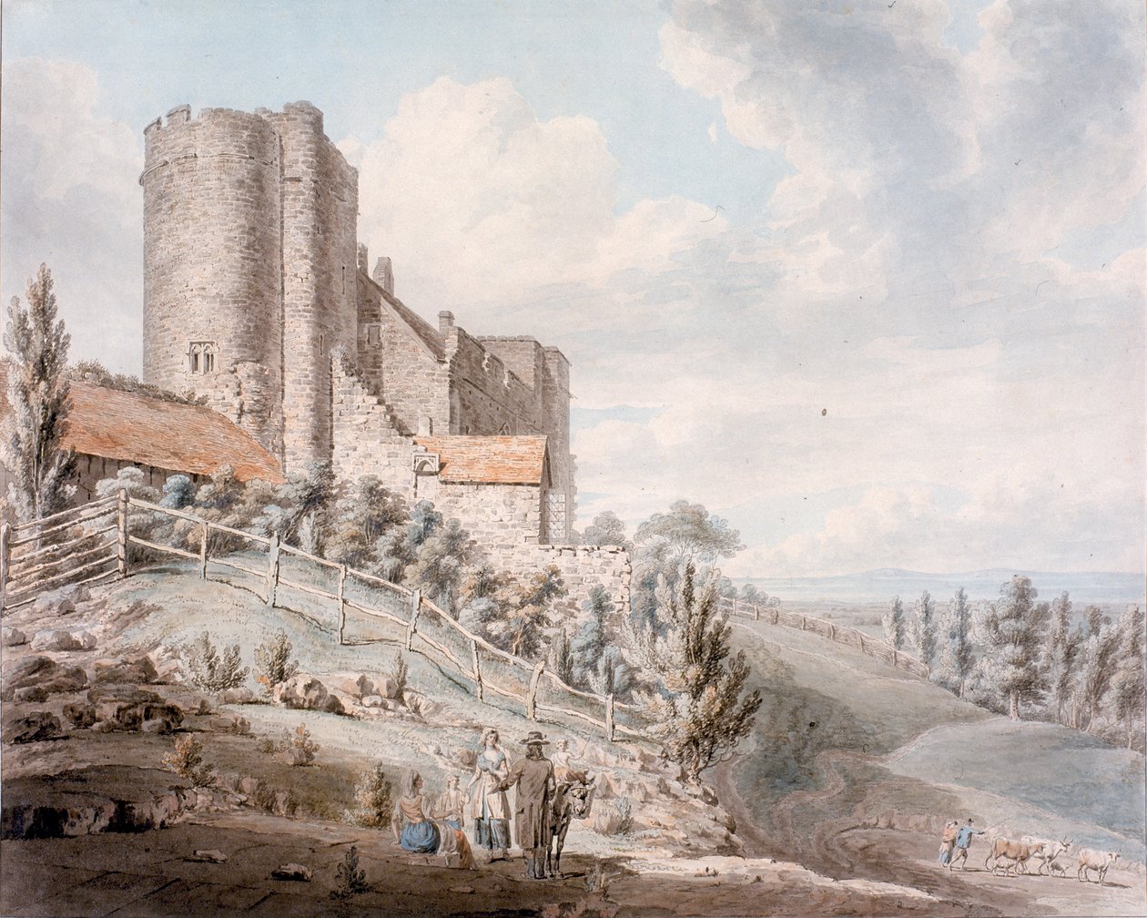 Lympne Castle, Kent, 1790 (wc szőtt papíron) alkotó: Edward Dayes