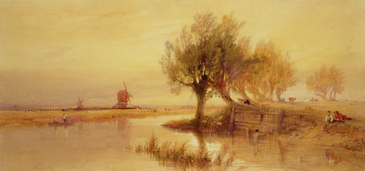 A Norfolk Broadsban, este (ceruza és WC papíron) alkotó: Edward Duncan