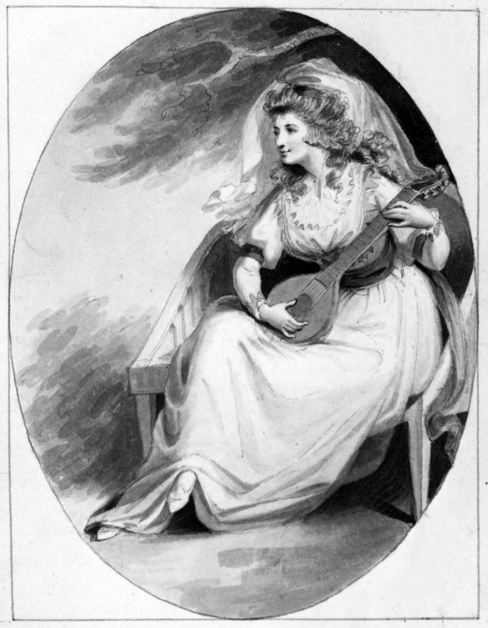 Elizabeth Farren Olivia szerepében, 1785 körül (toll, tinta és mosás papíron) alkotó: Edward Francis Burney