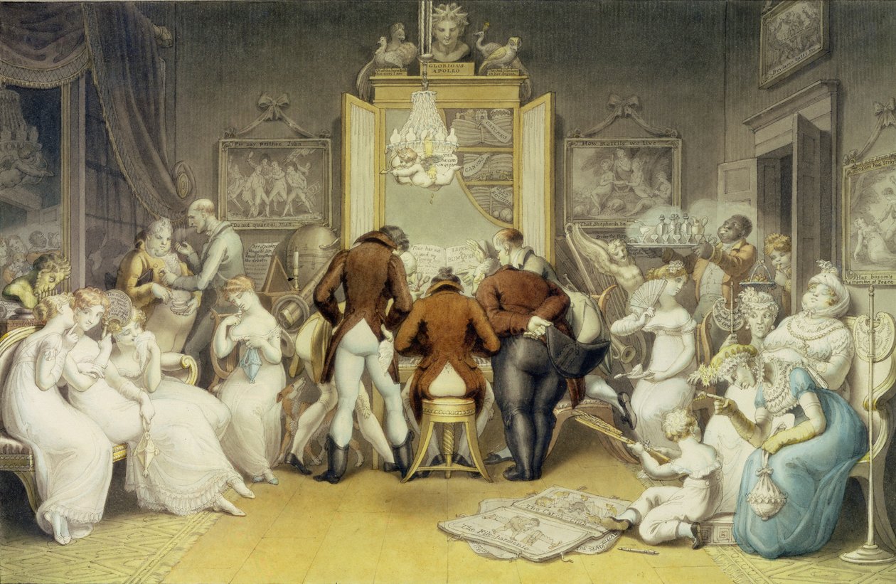 A zene diadala, 1820 körül (wc, toll és tinta mosás, papíron) alkotó: Edward Francis Burney