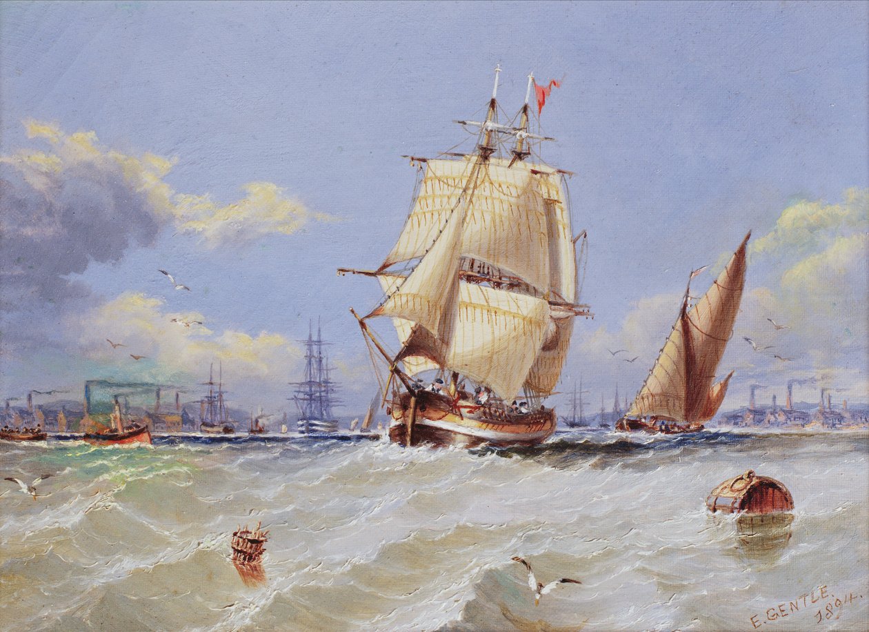 Tengerparti jelenet, 1894 alkotó: Edward Gentle