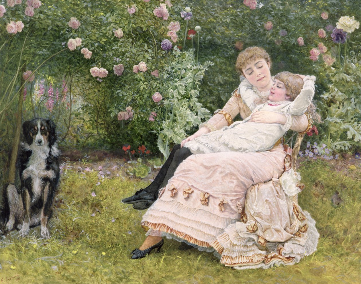 Pihenés a kertben, 1900 alkotó: Edward Killingworth Johnson