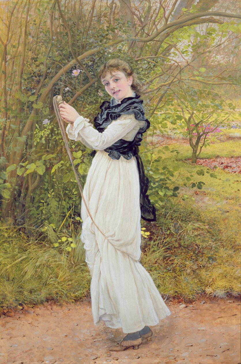 Ugrálás, a művész lányának, Barbarának a portréja, 1877 alkotó: Edward Killingworth Johnson