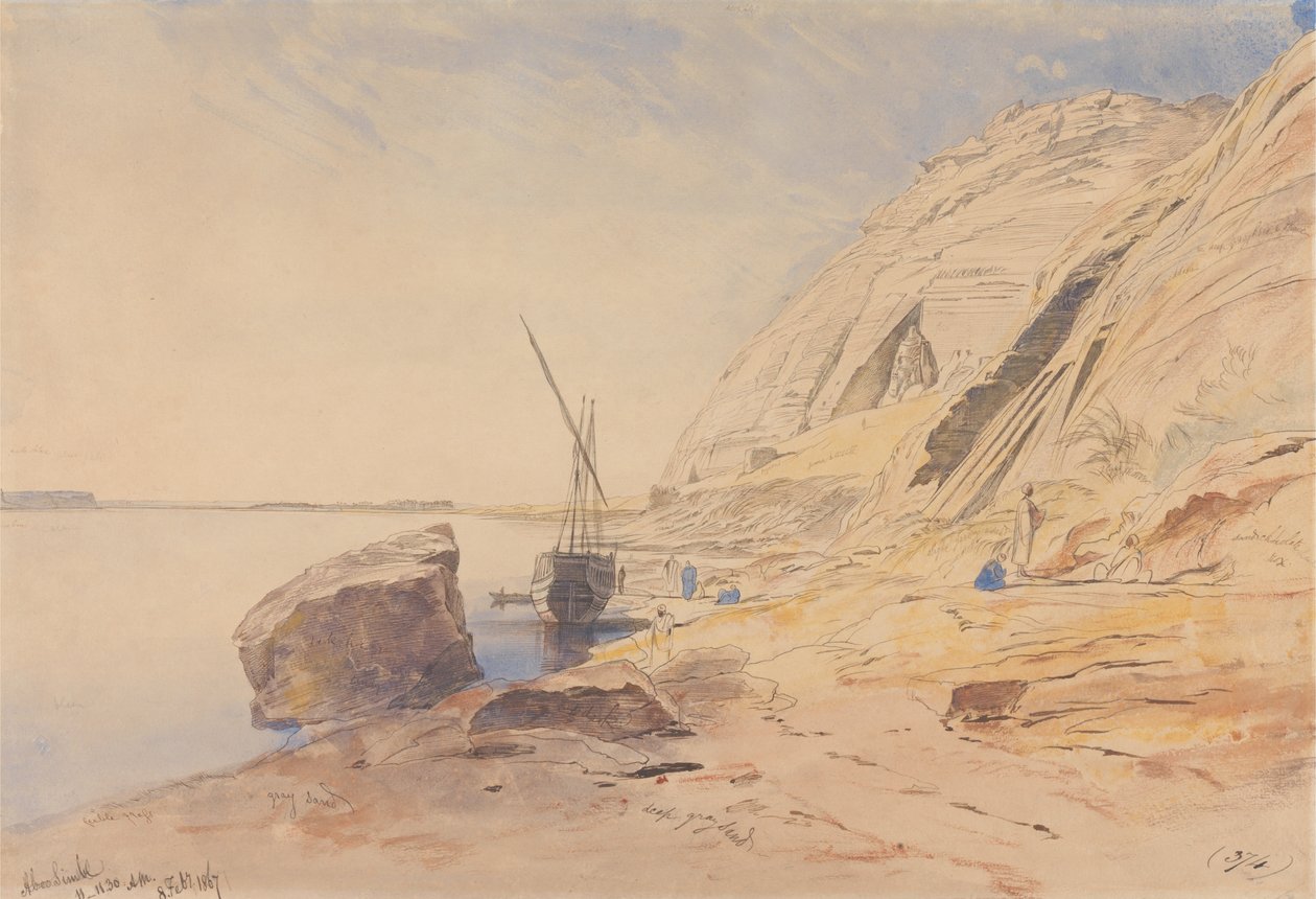 Abu Simbel, 1867. február 8, 11-11-30 (374) alkotó: Edward Lear