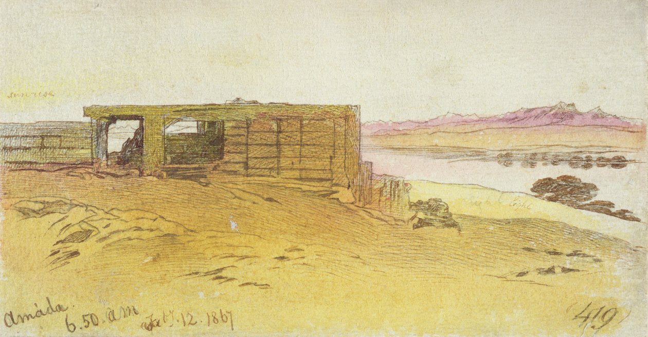 Amada, 1867. február 12., 6:50 (toll és barna tinta wc-vel grafit felett) alkotó: Edward Lear