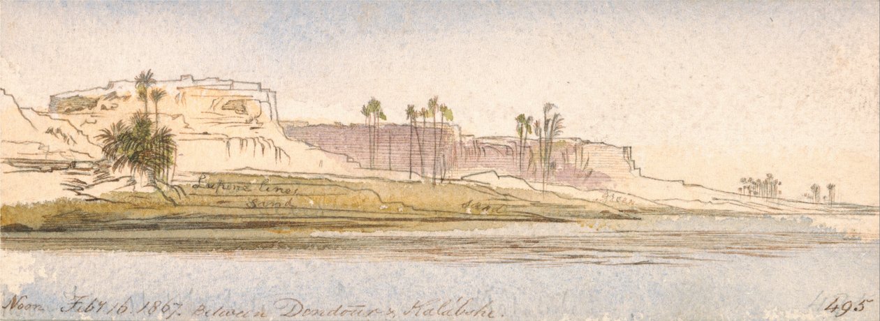 Dendour és Kalabshe között alkotó: Edward Lear