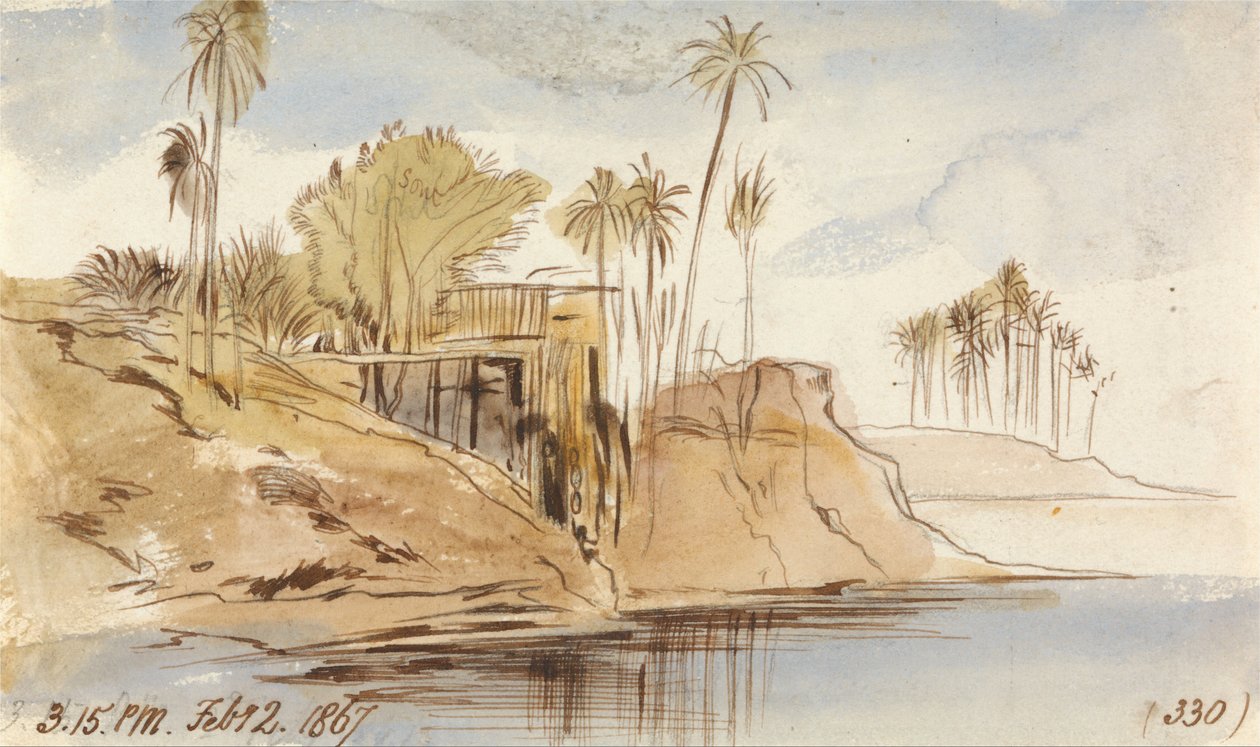 Ibreem és Wady Halfeh között, 1867. február 2, 15.15 (330) alkotó: Edward Lear