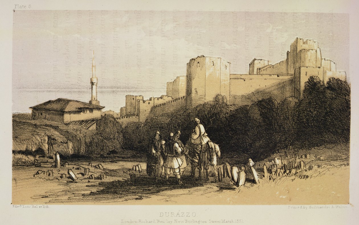 Durazzo, „A tájfestő folyóiratai Albániában és Görögországban”, 1851-ben jelent meg alkotó: Edward Lear