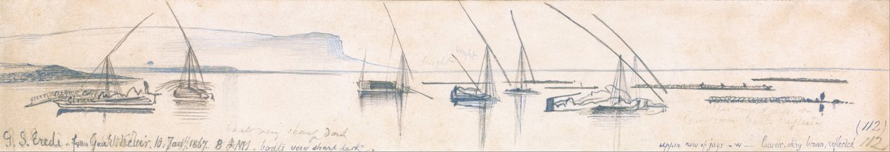 Jabal Sheikh kilátás Go El Large -ból alkotó: Edward Lear