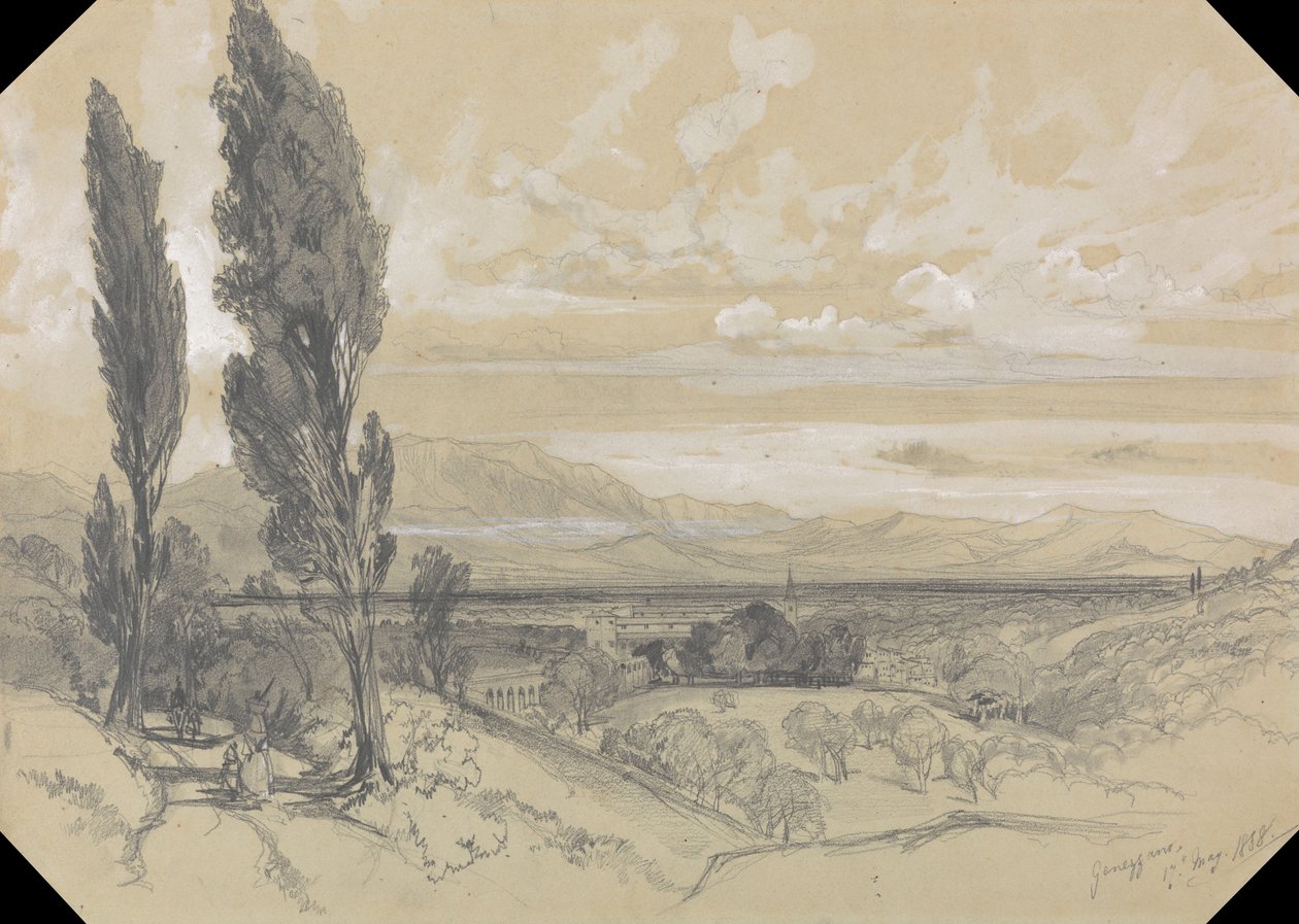 Genazzano, 1838. május 17 alkotó: Edward Lear