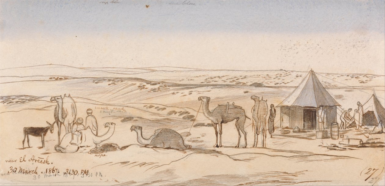 El Areesh közelében, 1867. március 30-án, 15: 30-kor (27) alkotó: Edward Lear