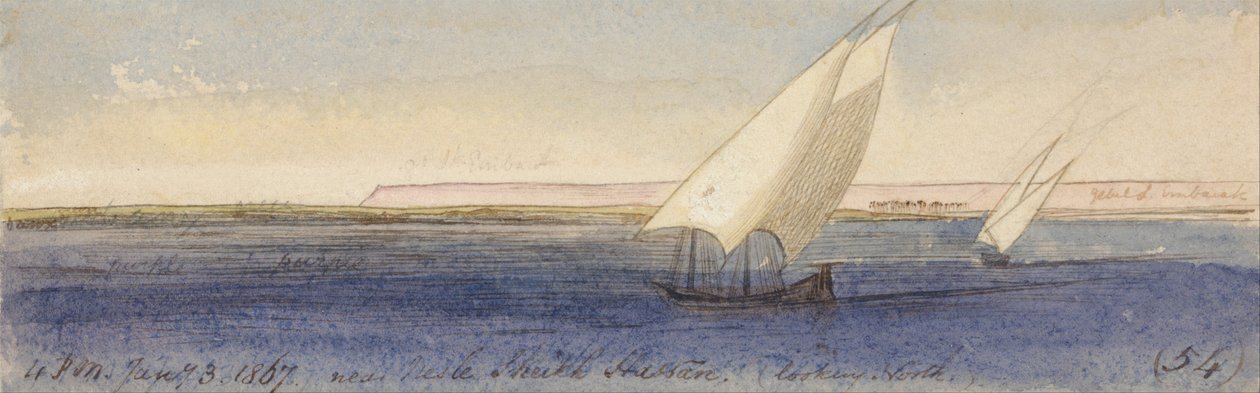 Nesle Sheikh Hassan közelében, délre nézve alkotó: Edward Lear