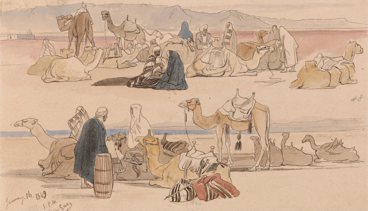 Szuez közelében, 1849. január 16 -án, 13 órakor (48) alkotó: Edward Lear