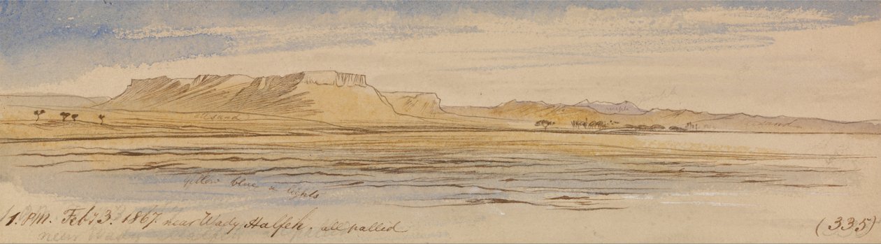 Wady Halfeh közelében alkotó: Edward Lear