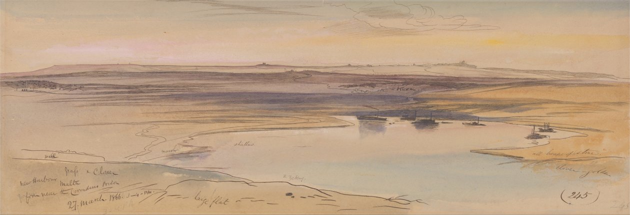 New Harbour, Málta alkotó: Edward Lear