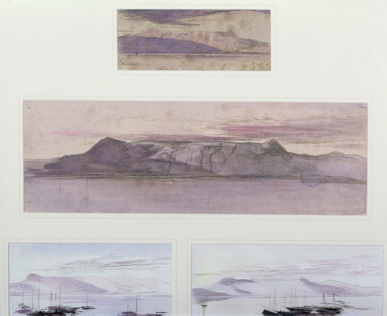 S. Salvador, Korfu, 1862 (toll, tinta és mosás) alkotó: Edward Lear