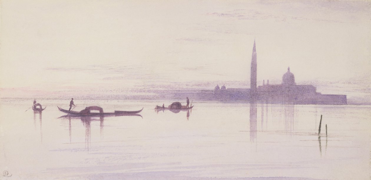 San Giorgio Maggiore a lagúnából, Velencéből alkotó: Edward Lear