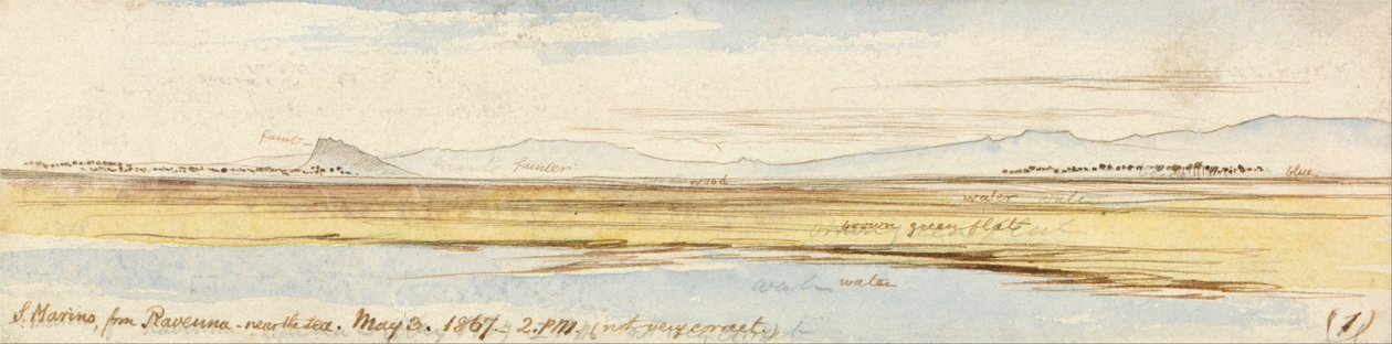 San Marino Ravennából alkotó: Edward Lear