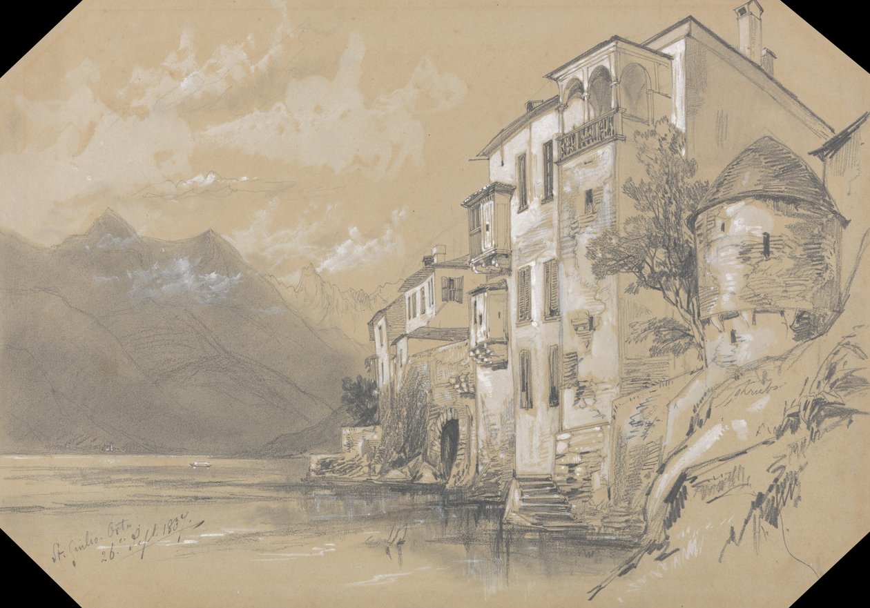 St. Giulio, Orta, 1837. szeptember 26 alkotó: Edward Lear
