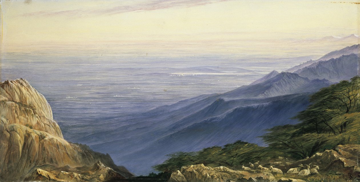 Lombardia síksága Monte Generosoból, 19. század alkotó: Edward Lear