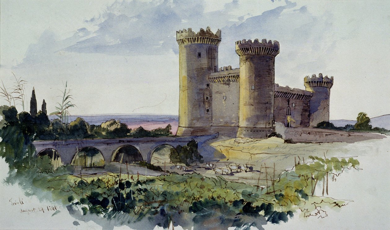 Tivoli, 19. század (akvarell) alkotó: Edward Lear