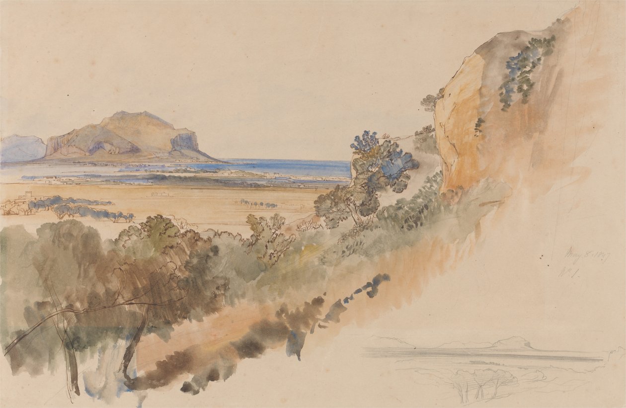 Kilátás Palermo közelében alkotó: Edward Lear