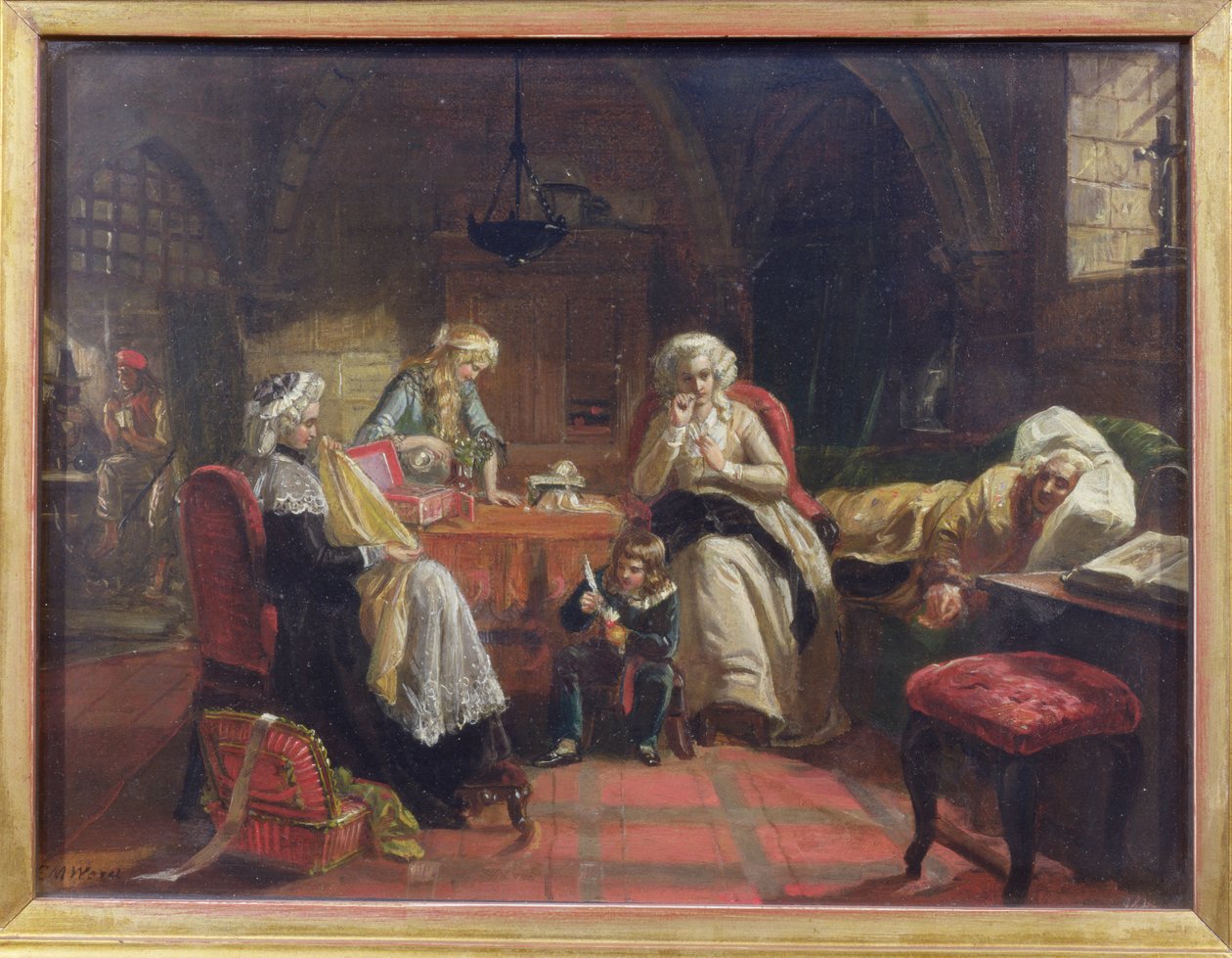 A francia királyi család a templomban alkotó: Edward Matthew Ward