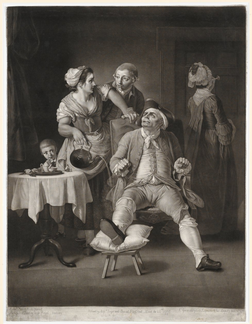 The Profligate Punished by Neglect and Contempt, Valentine Green metszete, 1775 (mezzotinto) alkotó: Edward Penny