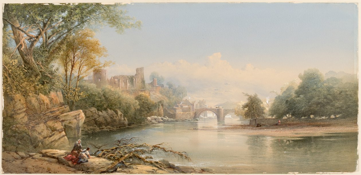 Barnard Castle (testfesték és akvarell, papír (kártyán)) alkotó: Edward Richardson