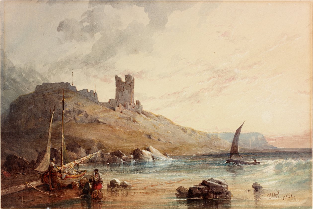 Dunstanburgh kastély (testszín) alkotó: Edward Richardson