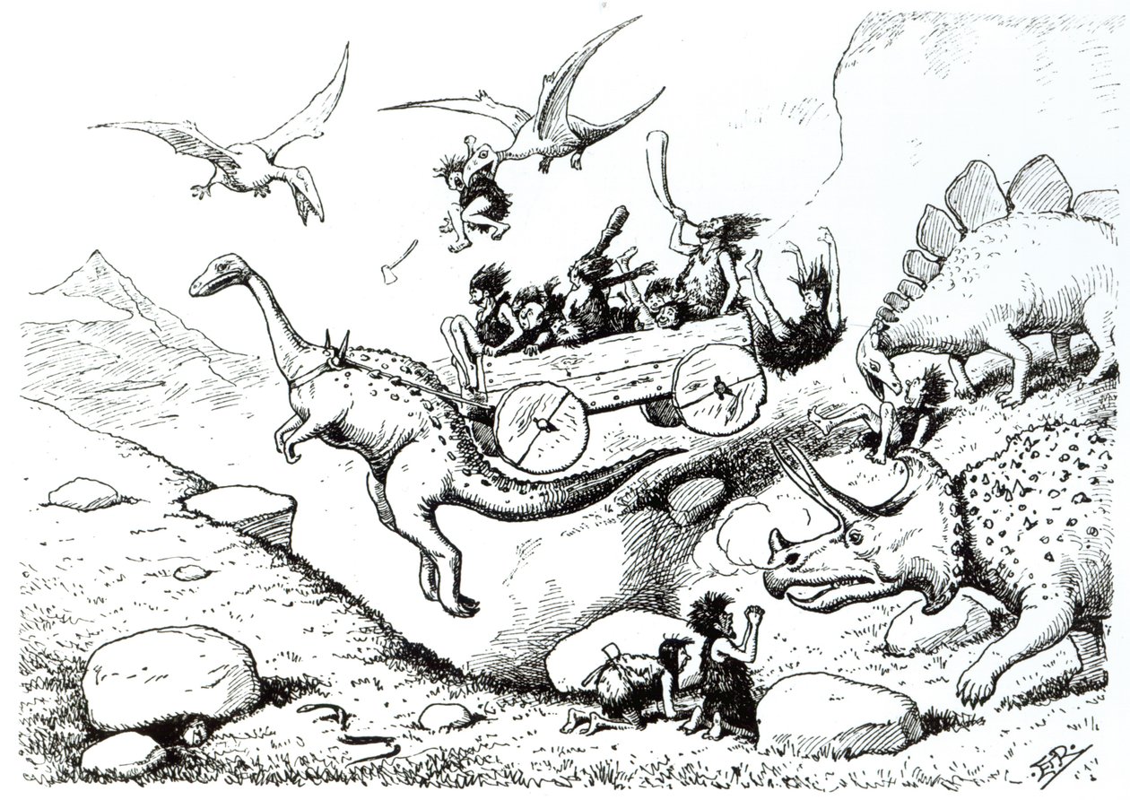 Prehistoric Peeps, 1894 (toll és tinta) alkotó: Edward Tennyson Reed