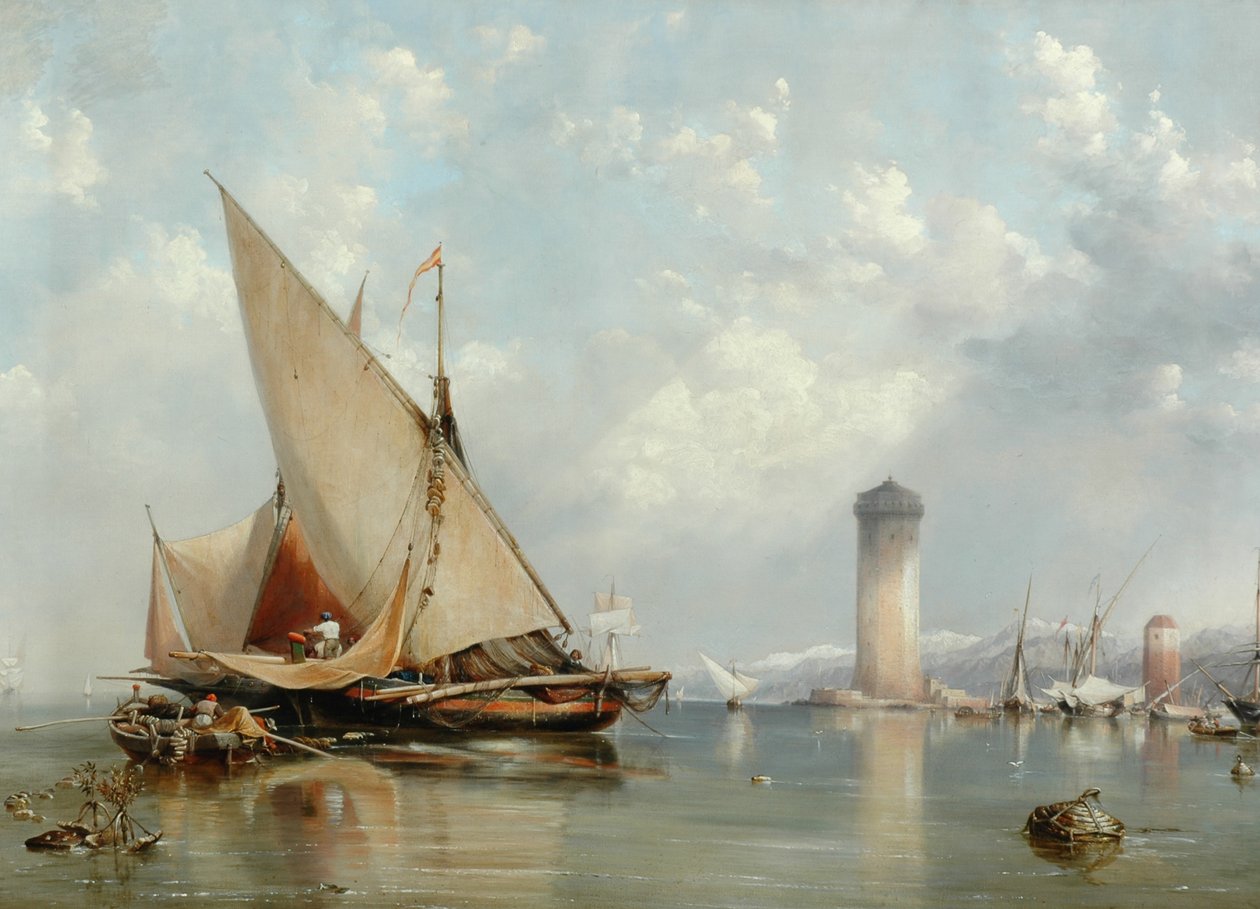 Leghorn partjainál, 1848 alkotó: Edward William Cooke