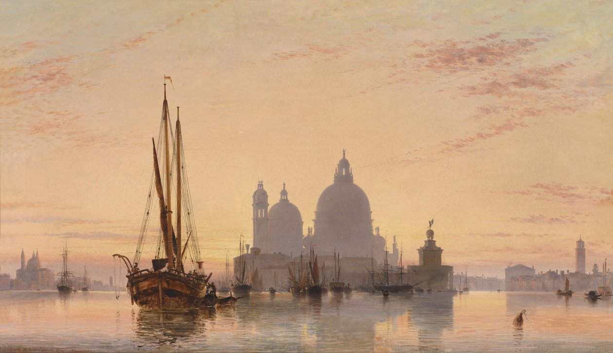 Velencei nézetek a Santa Maria della Salute templommal alkotó: Edward William Cooke