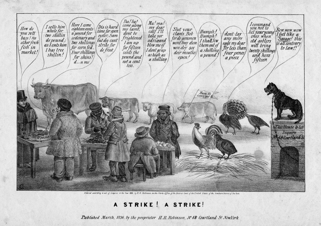 Sztrájk! Sztrájk!, 1836 körül alkotó: Edward Williams Clay