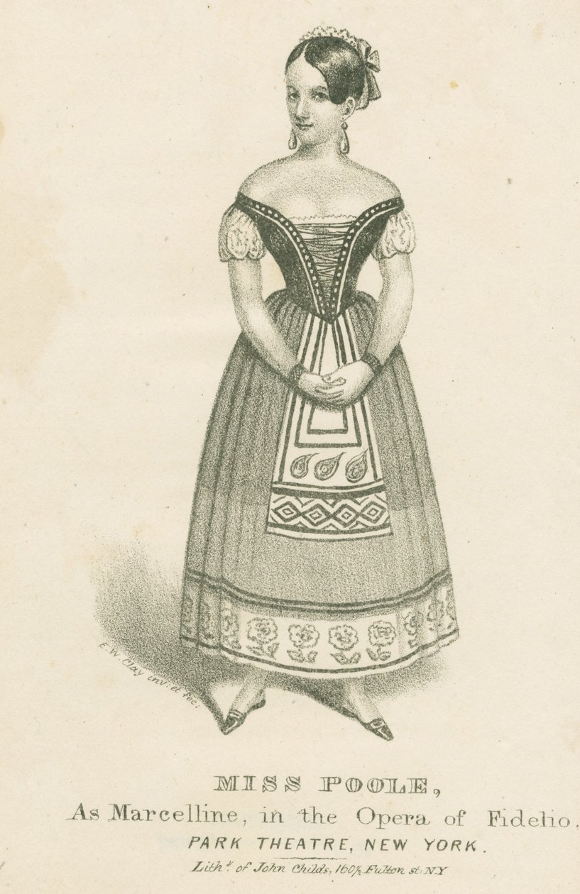 Miss Poole Marcelline szerepében a Fidelio Operában, 1839 alkotó: Edward Williams Clay