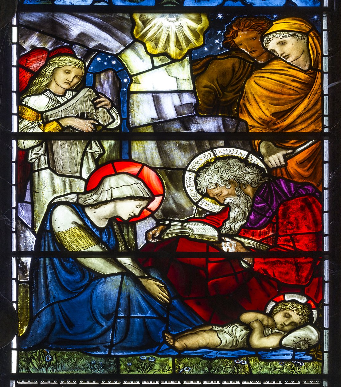 Nun Monkton, St Mary, Morris Marshall & Faulkner & Co, William Morris, Edward Burne-Jones, Születés, 1873 alkotó: Edward and Morris Burne Jones