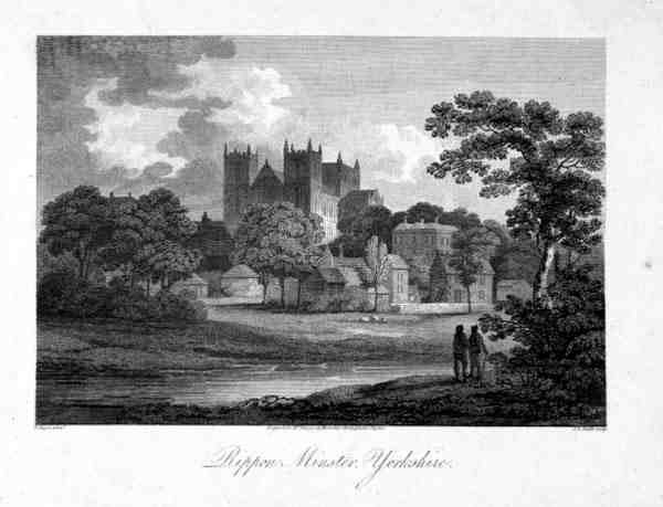 Ripon Minster, metszett J. C. Smith alkotó: Edward (after) Dayes