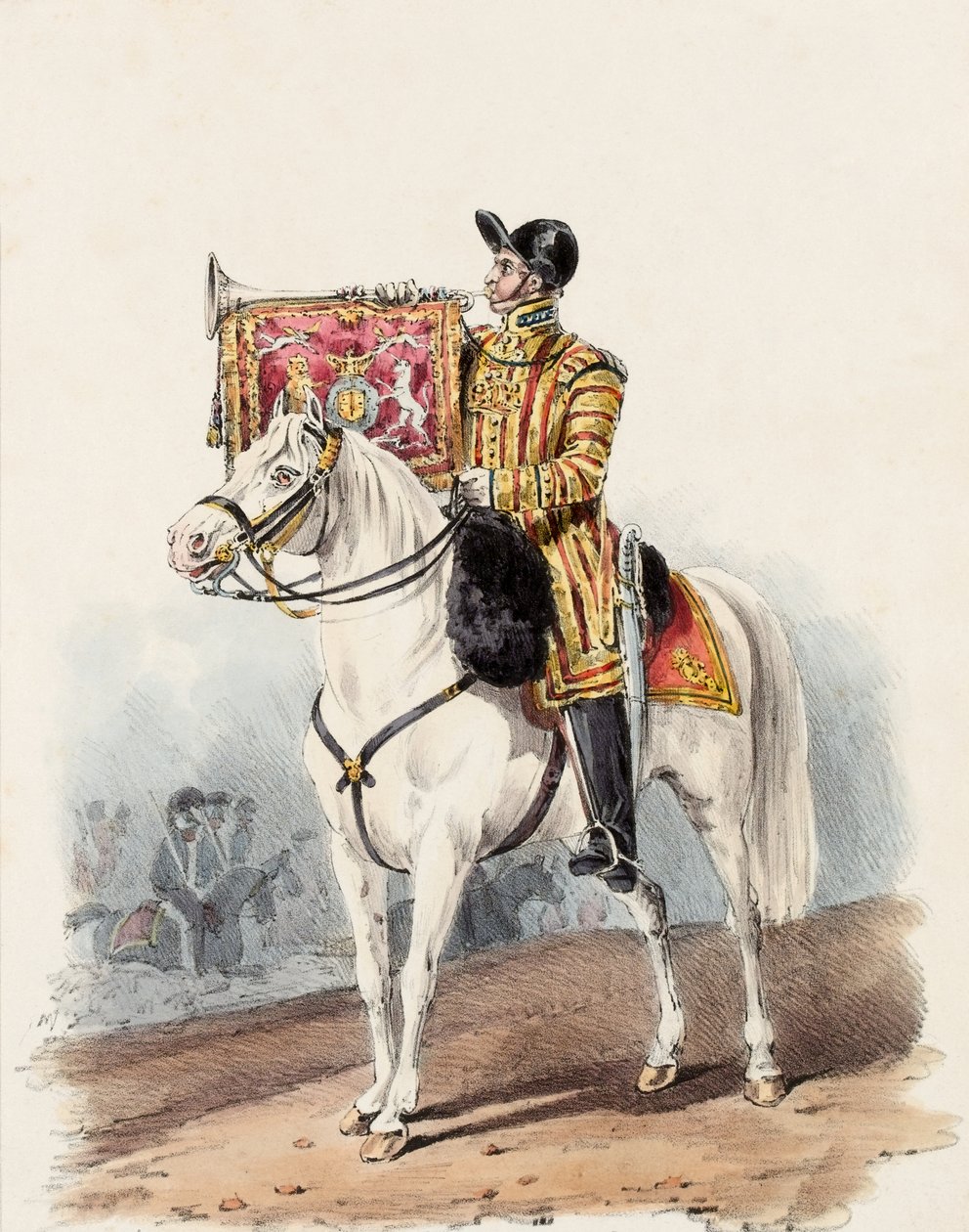 Életőrök, trombitás állami ruhában alkotó: Edward (after) Hull