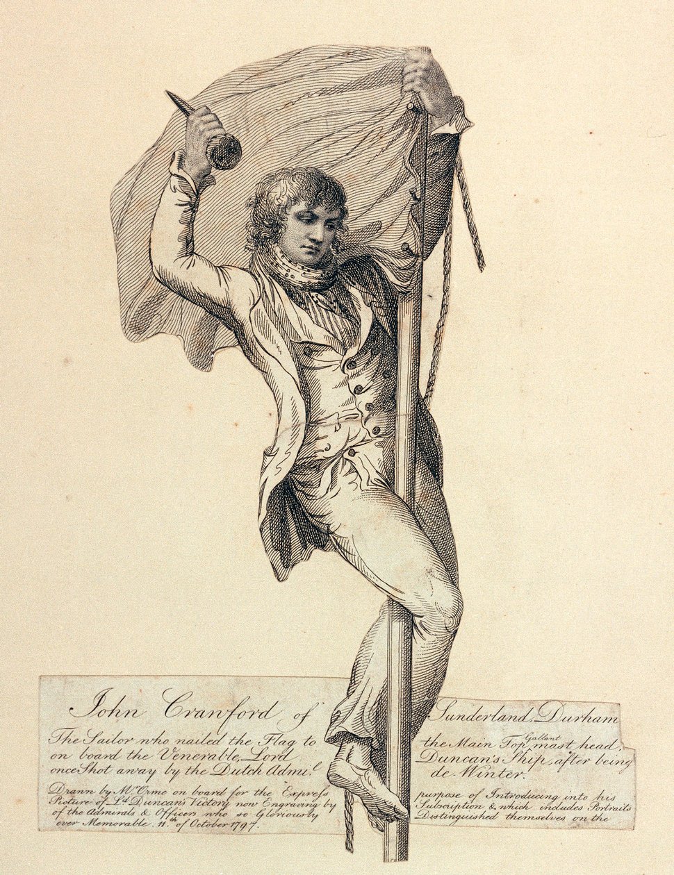 John Crawford of Sunderland Durham (metszet) alkotó: Edward (after) Orme
