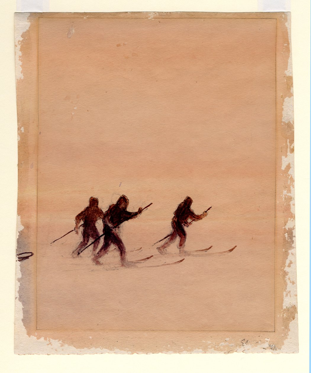 Férfiak sílécen, 1901-04 (wc papíron) alkotó: Edward Adrian Wilson