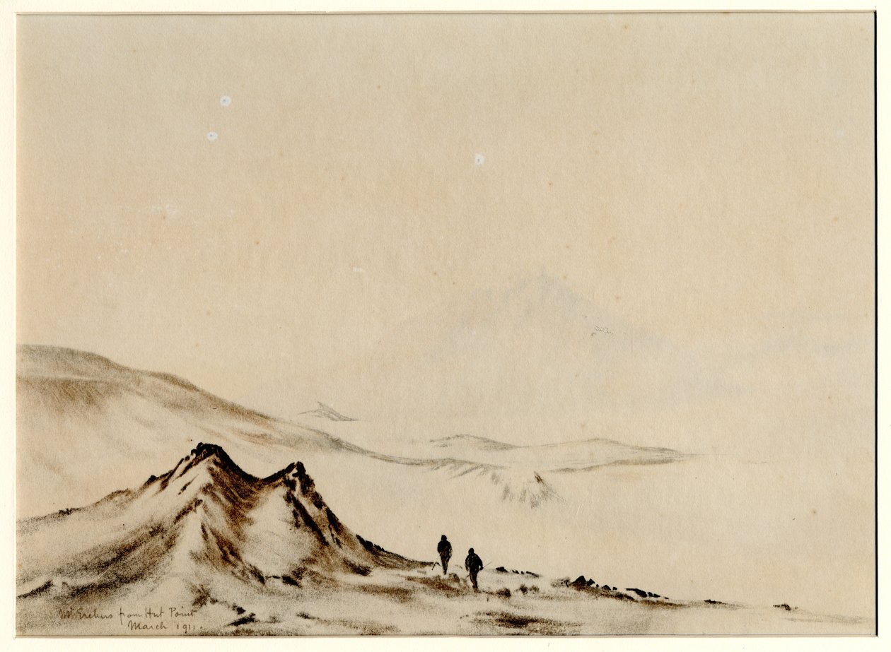 Mount Erebus Hut Pointról, 1901-04 (wc papíron) alkotó: Edward Adrian Wilson