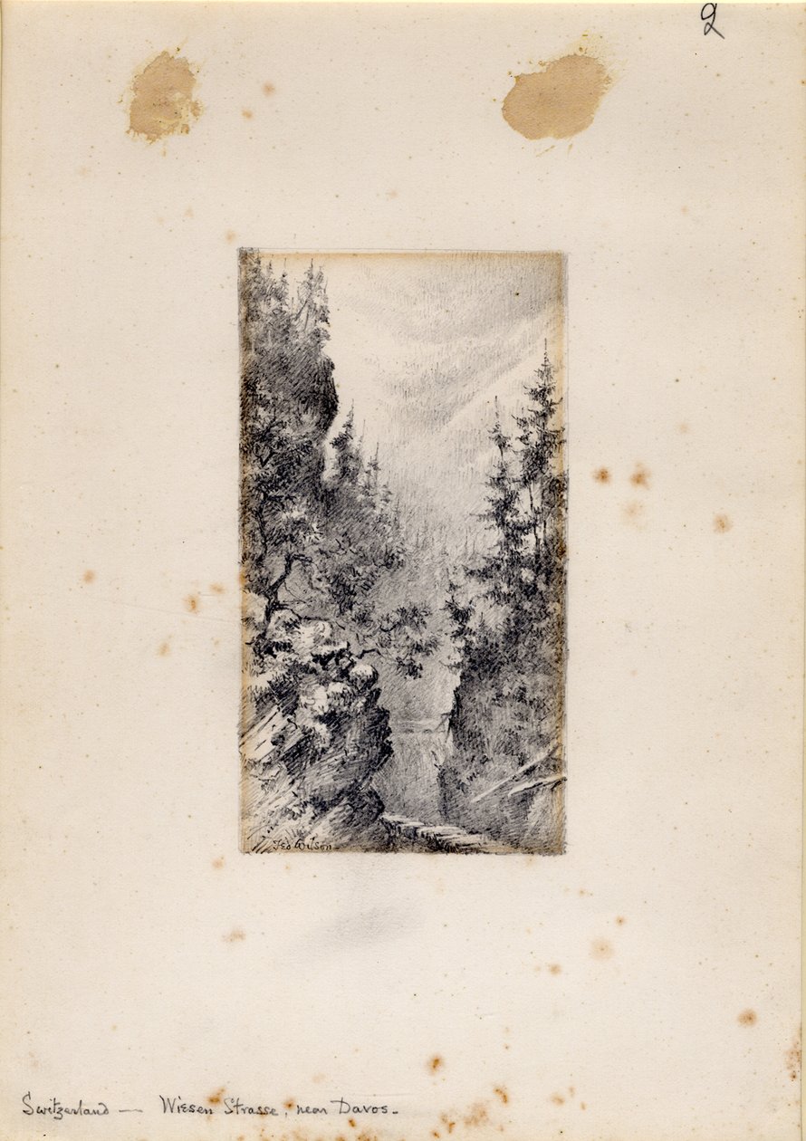 Wiesen Strasse Davos mellett, Svájc, 1898-99 alkotó: Edward Adrian Wilson